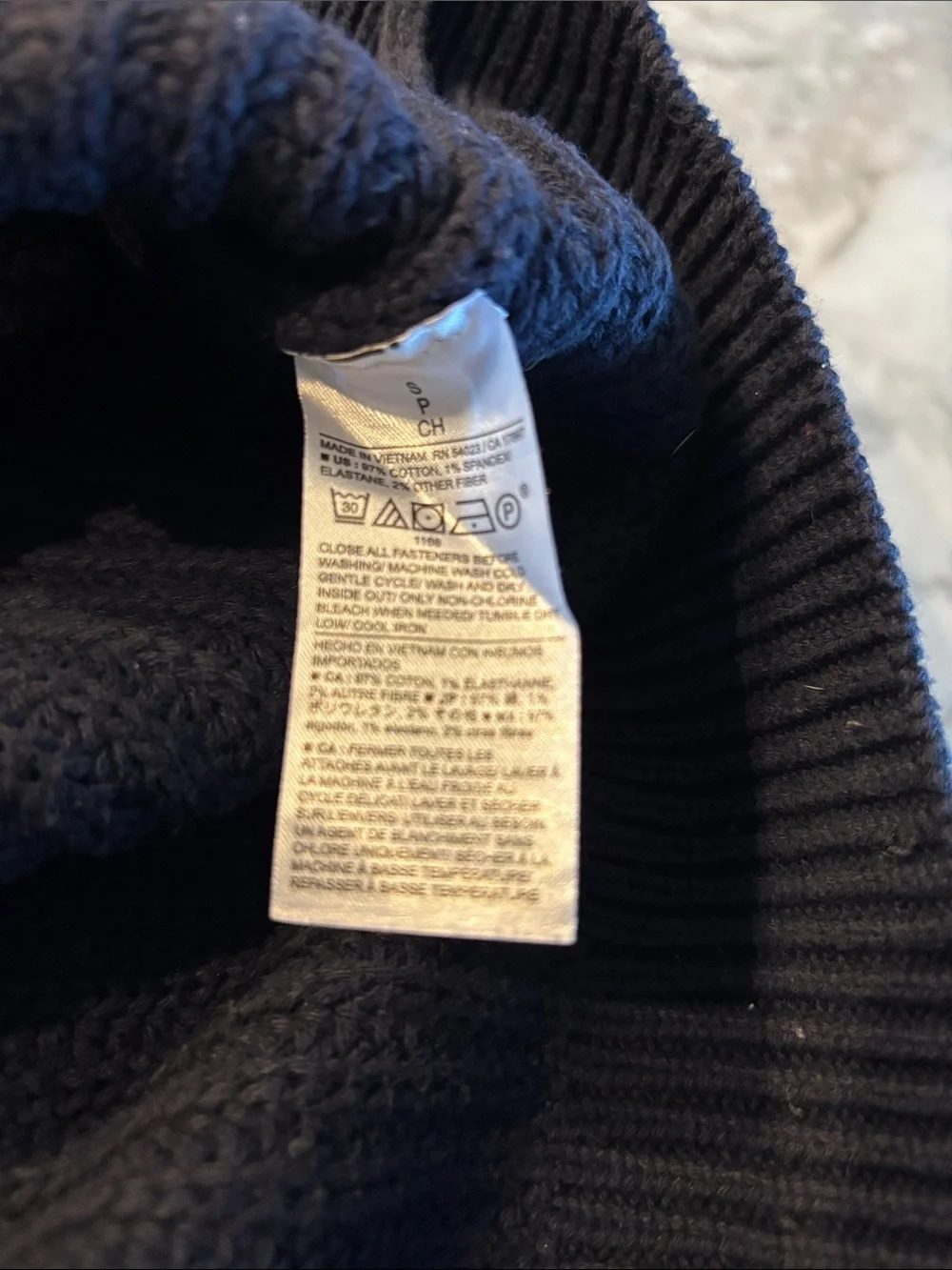 Banana Republic Navy Cable-Knit Crewneck Polo Sweater, size small